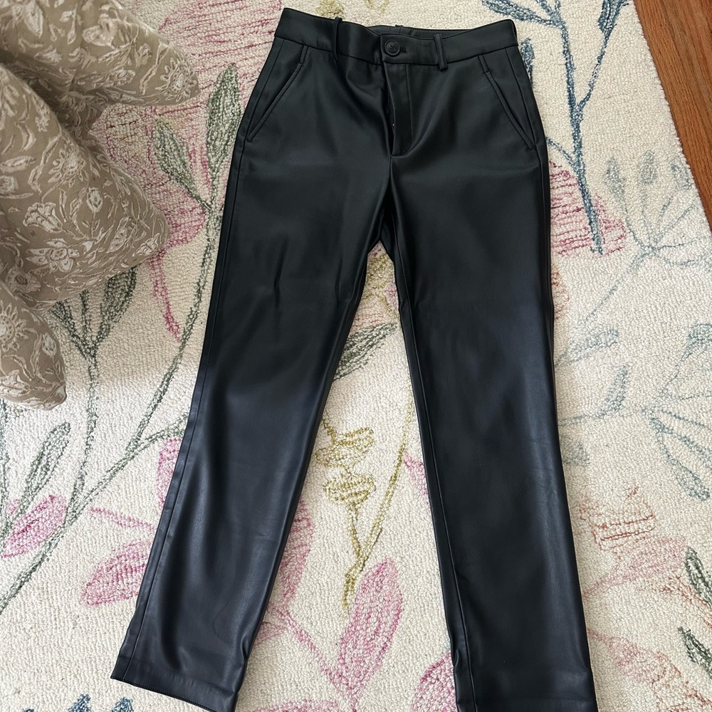 Black Faux Leather Pants
